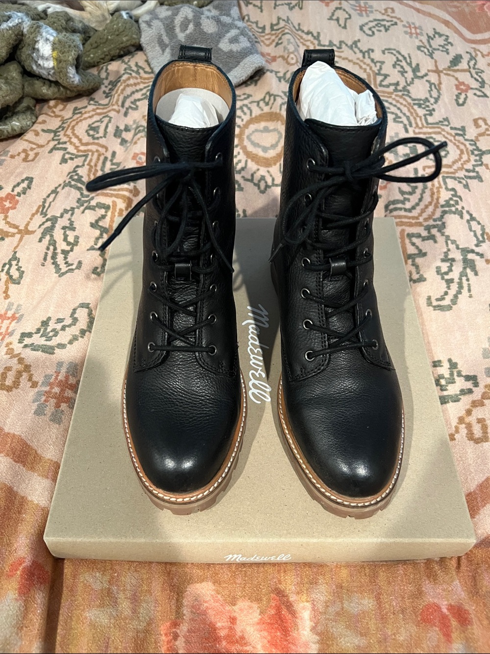 Madewell Lace up Lugsole Boots